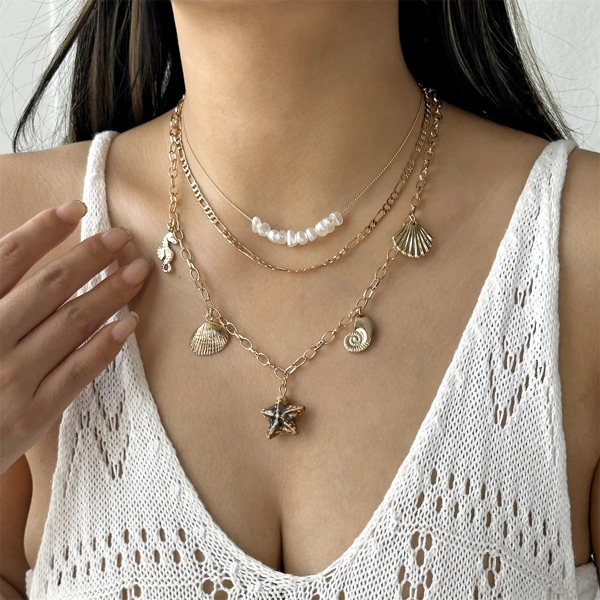 Collar Lumière Mer Estrella Perlas