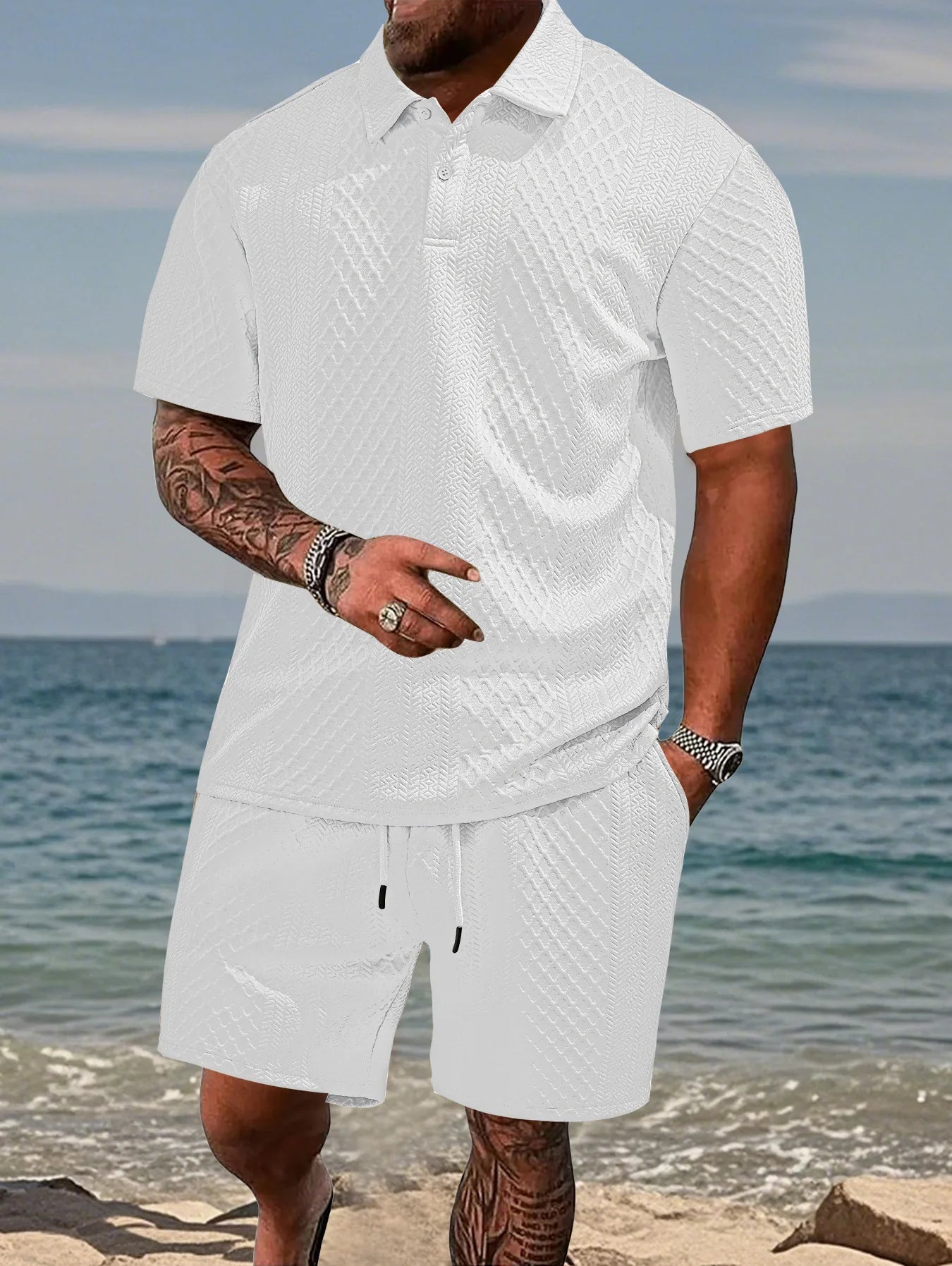 Conjunto Maison Jacquard Polo Hombre Verano