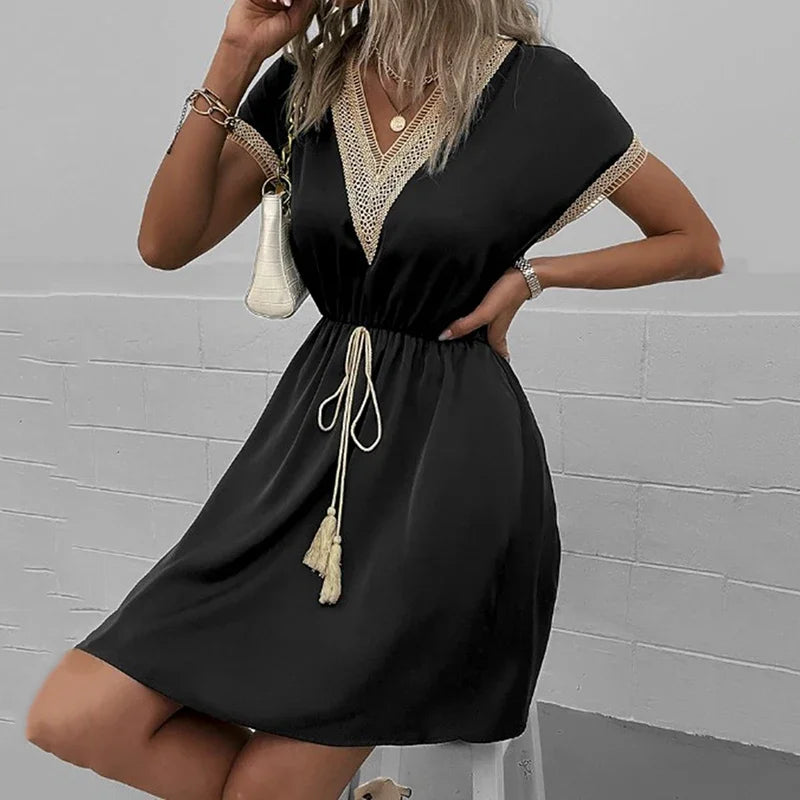 Vestido Maison Dentelle Midi Verano