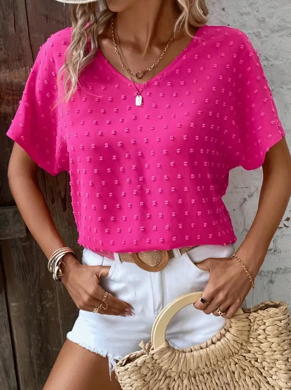 Blusa Lunares Volantes Espalda Keyhole