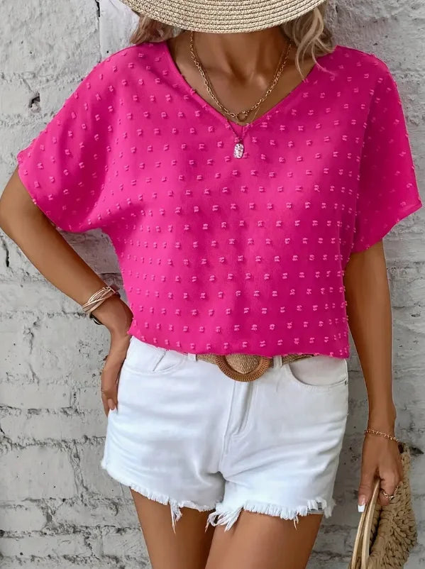 Blusa Lunares Volantes Espalda Keyhole