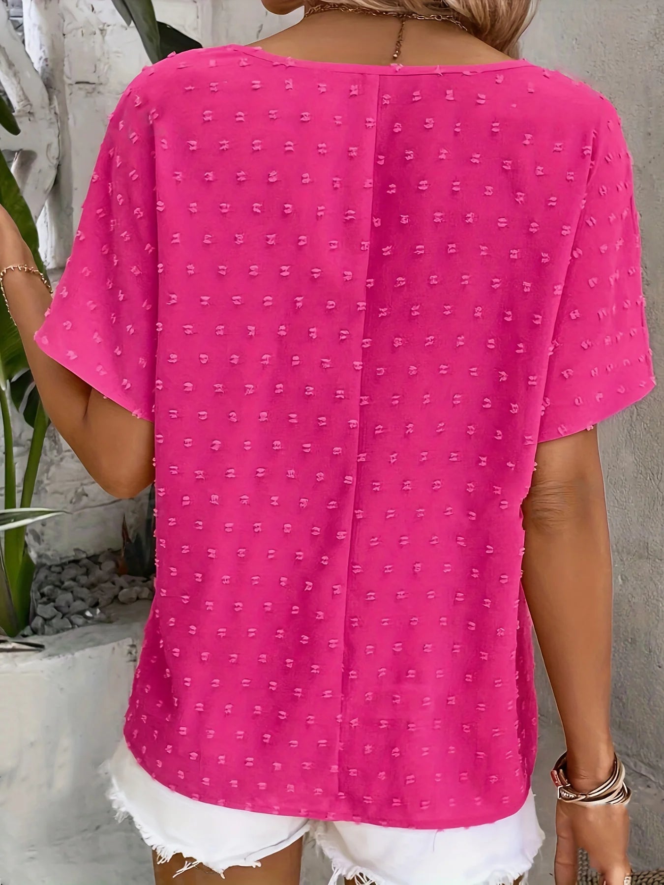 Blusa Lunares Volantes Espalda Keyhole