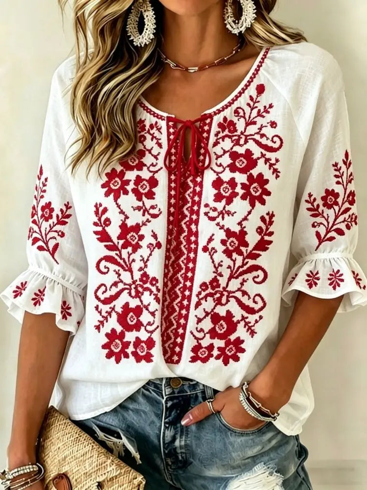 Blusa Voyage Paisley Cuello Lazo