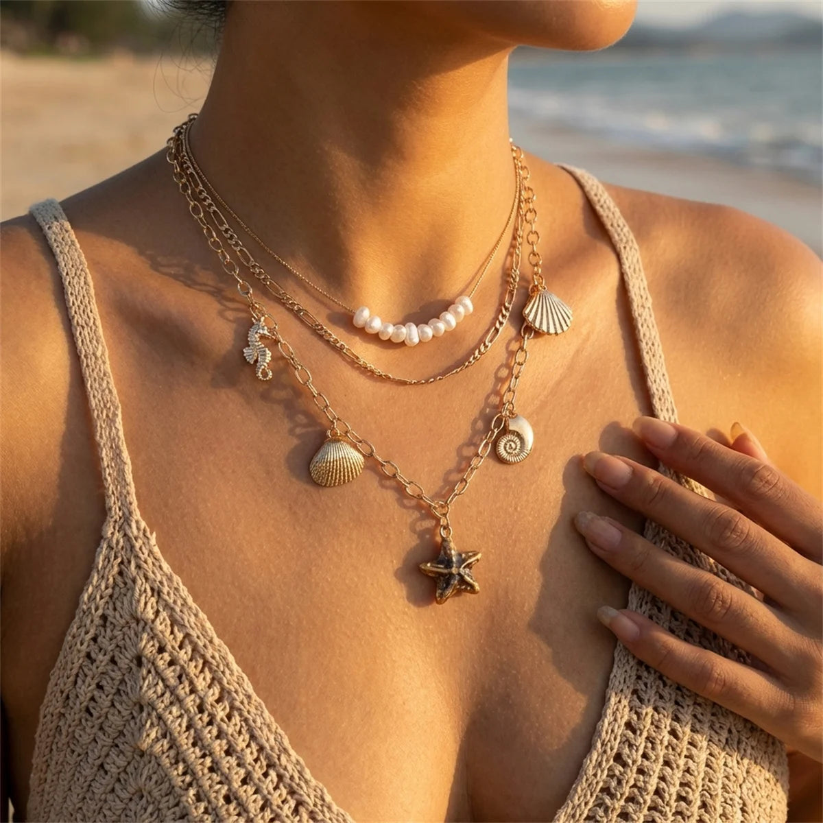 Collar Lumière Mer Estrella Perlas