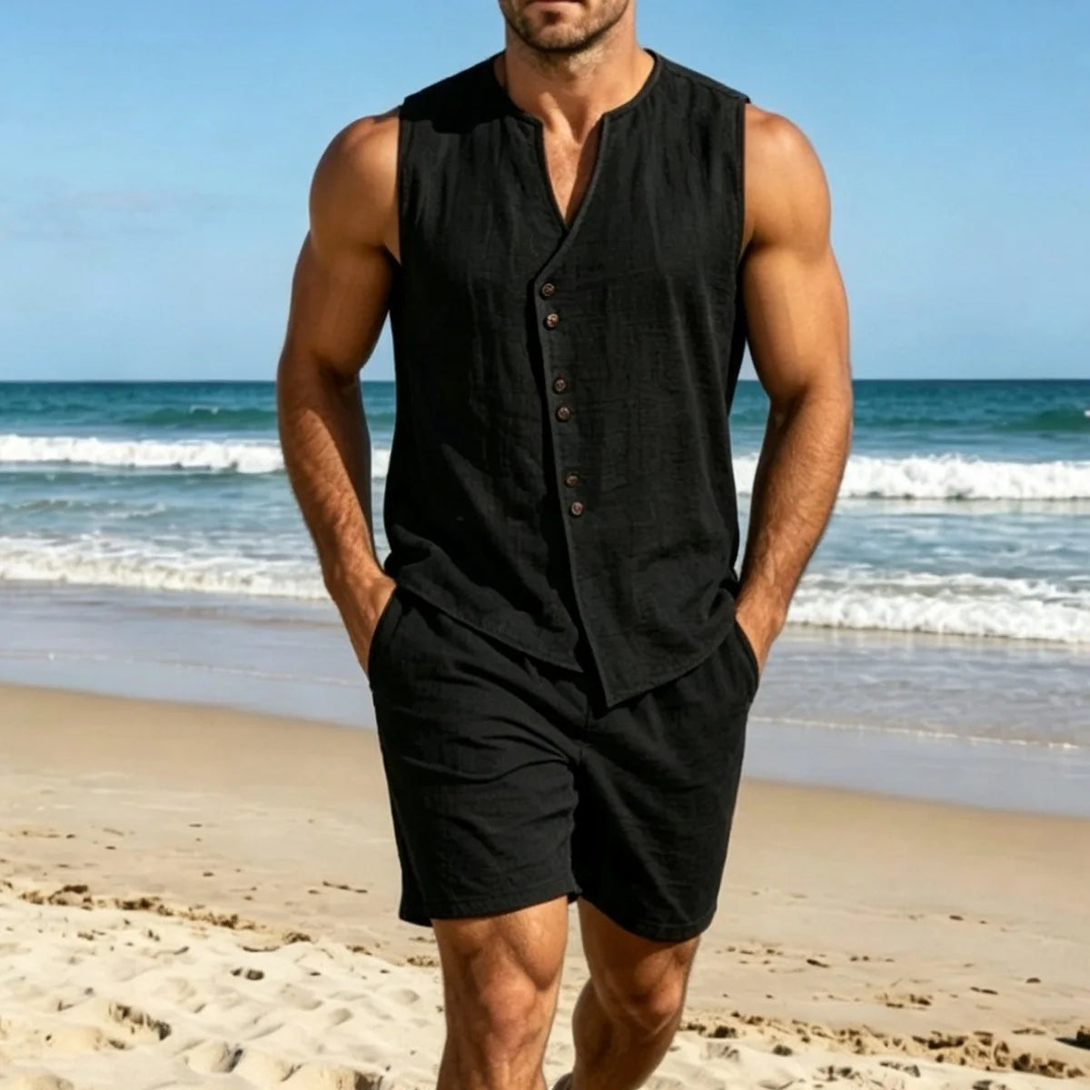 Conjunto Voyage Lino Hombre Verano