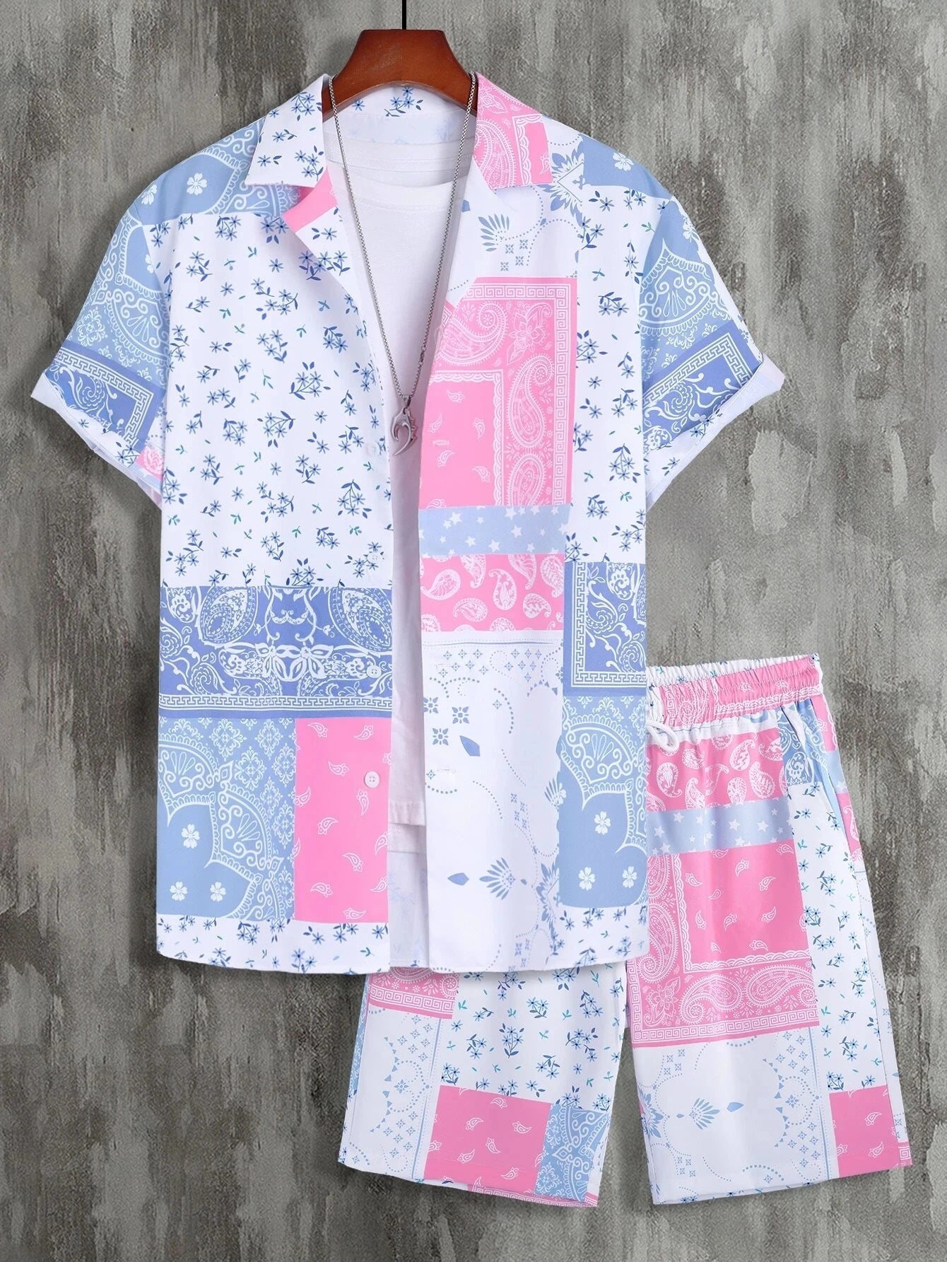 Conjunto Caribe Hombre Estampado Verano
