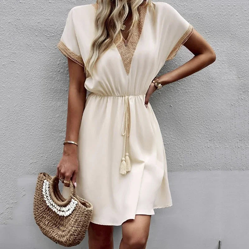 Vestido Maison Dentelle Midi Verano