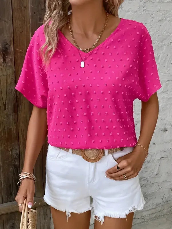 Blusa Lunares Volantes Espalda Keyhole