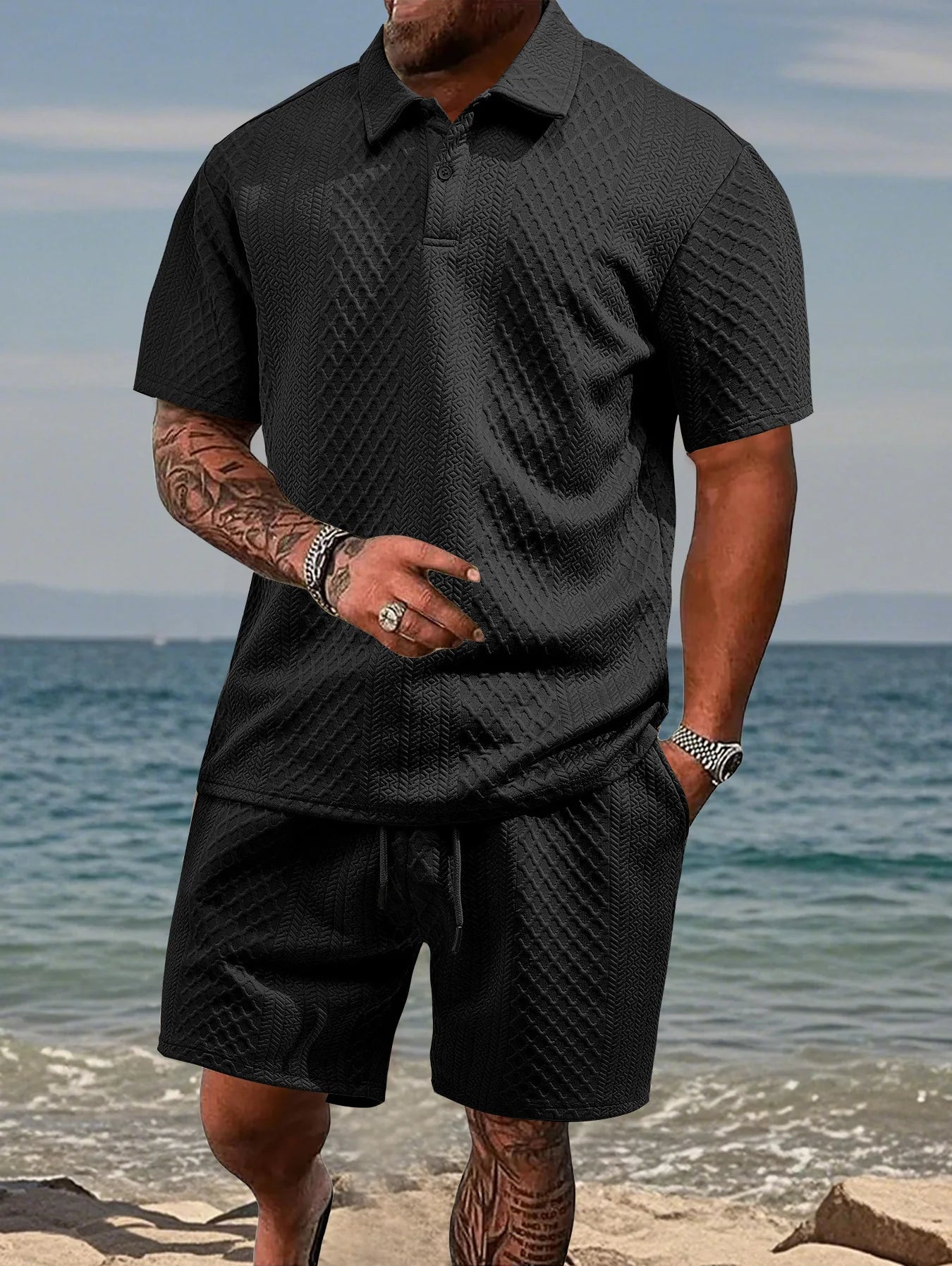 Conjunto Maison Jacquard Polo Hombre Verano
