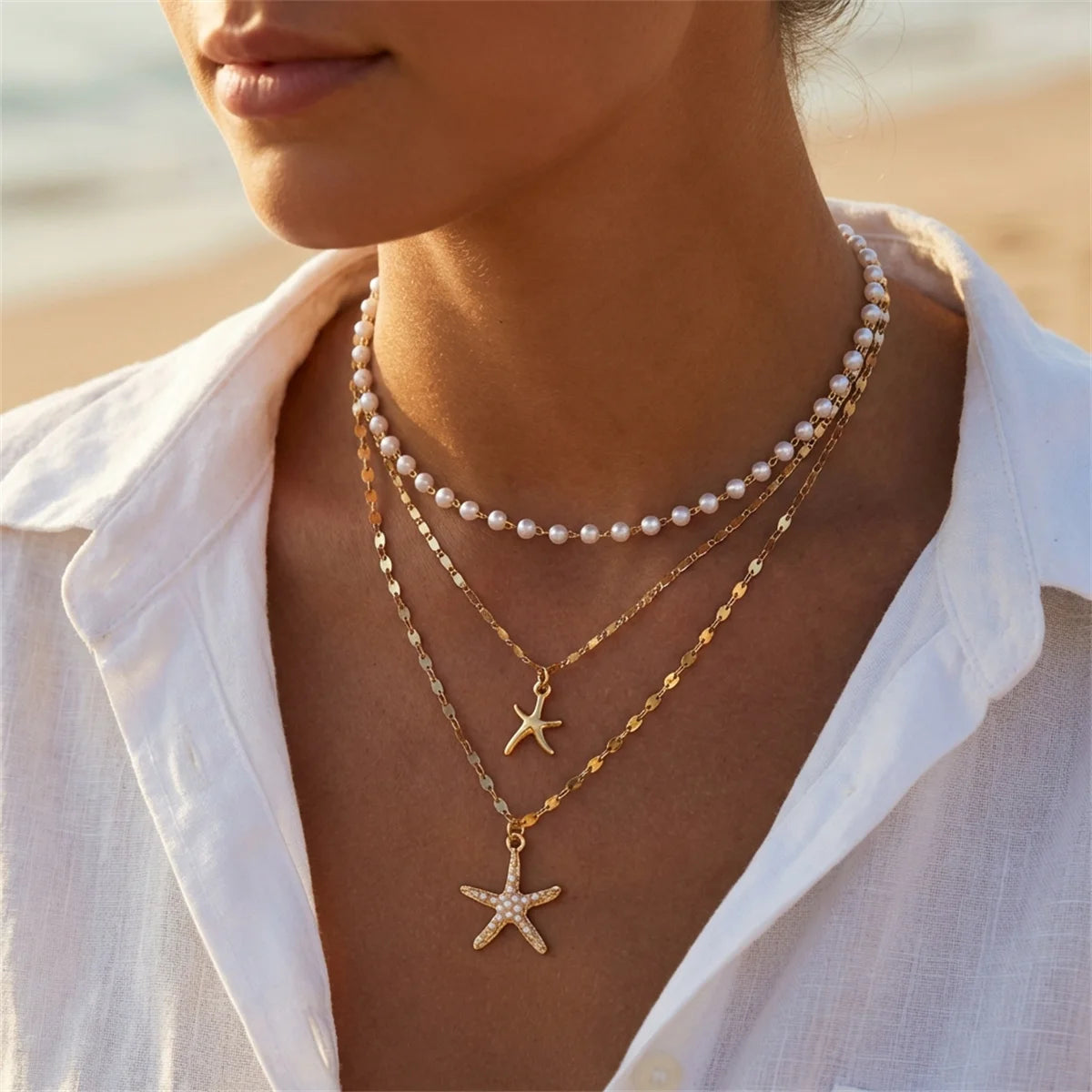 Collar Lumière Mer Estrella Perlas