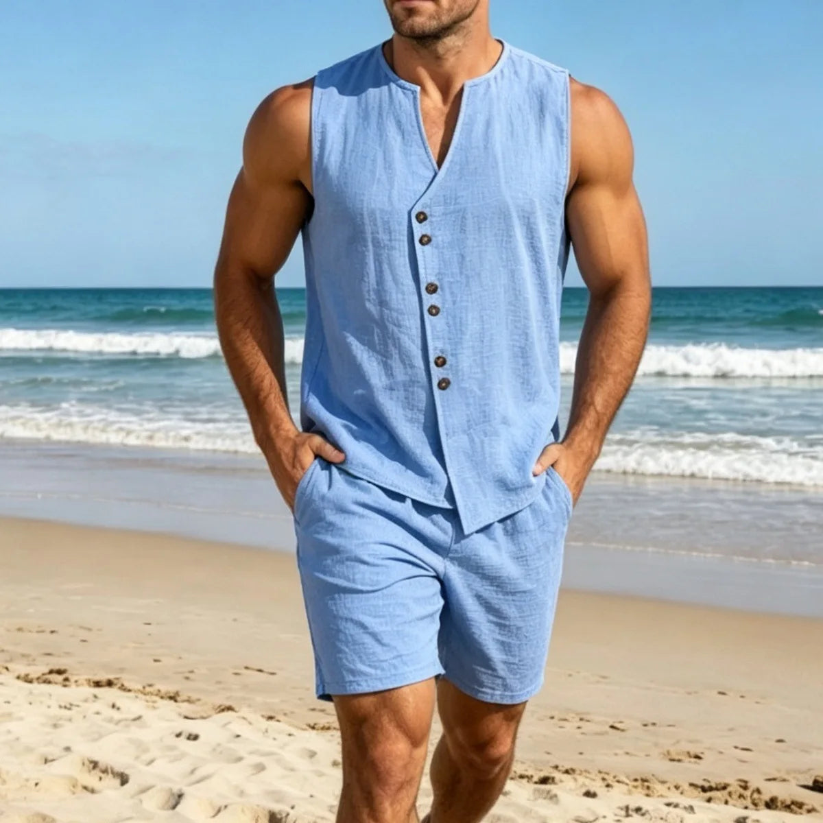 Conjunto Voyage Lino Hombre Verano