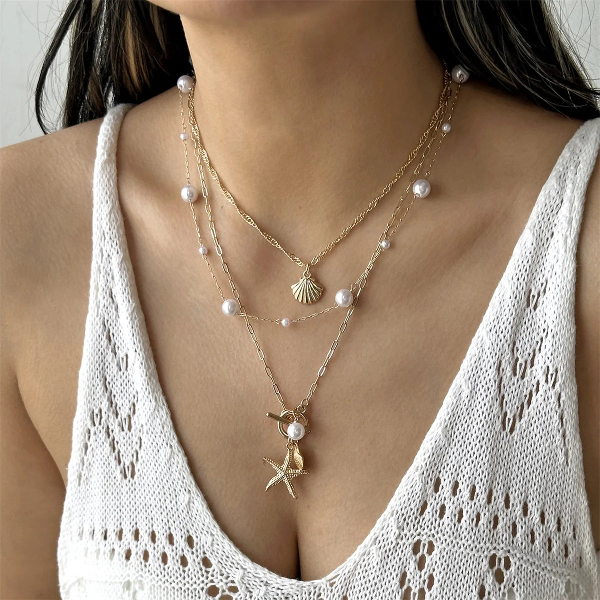 Collar Lumière Mer Estrella Perlas