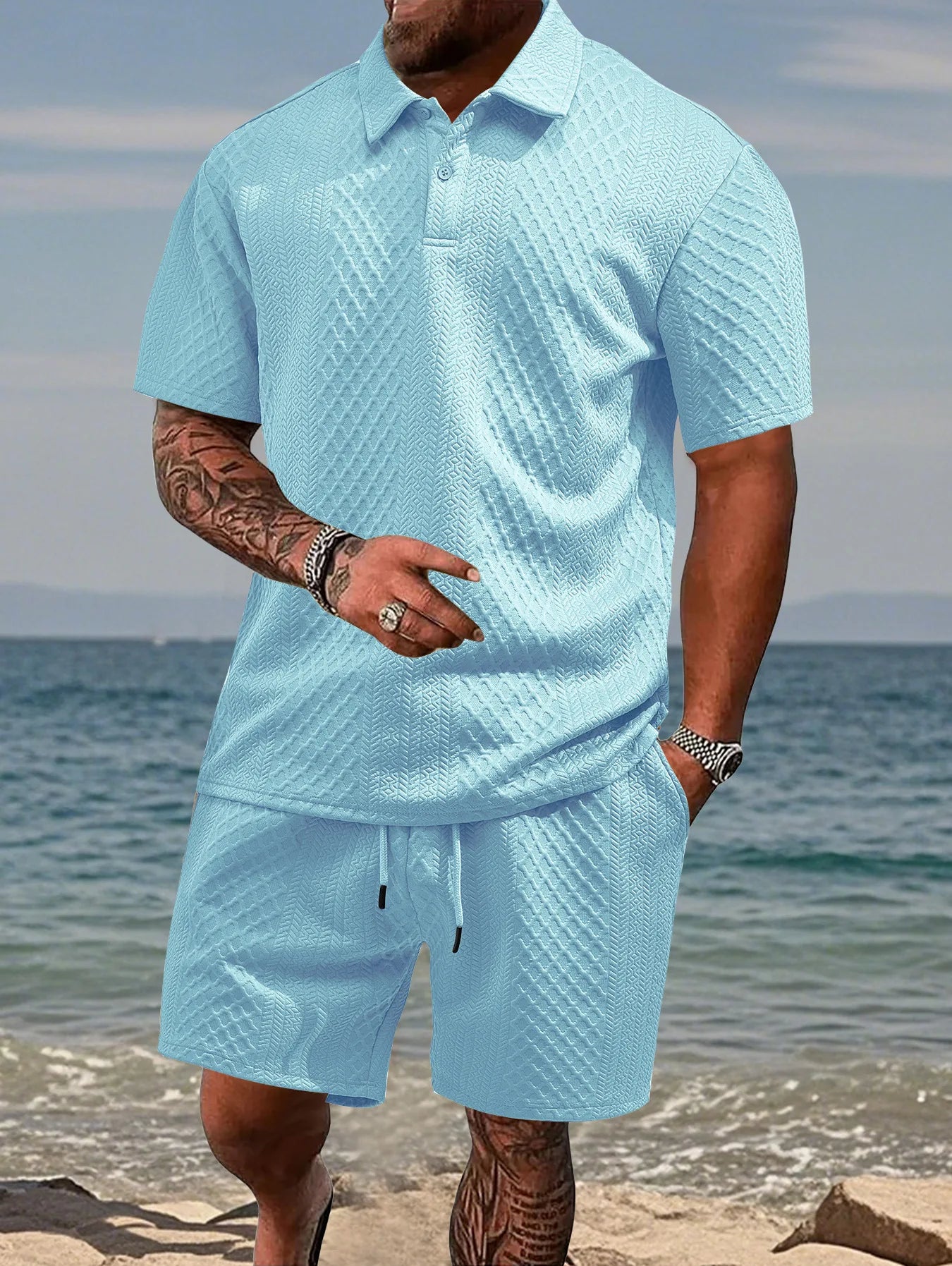 Conjunto Maison Jacquard Polo Hombre Verano